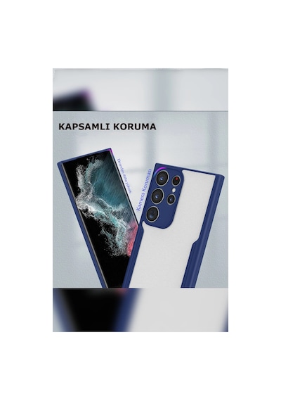Samsung Galaxy  Uyumlu- S23 Plus Kılıf Platin Silikon - Lacivert Çok Renkli