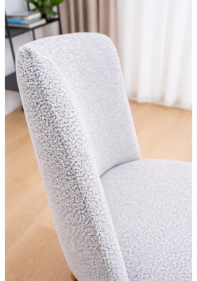 Mutfak Sandalye Kılıfı-büyük Oval Likral Kum Desen Yıkanabilir Lastikli Sandalye Örtüsü Chair Cover Taş - Gri