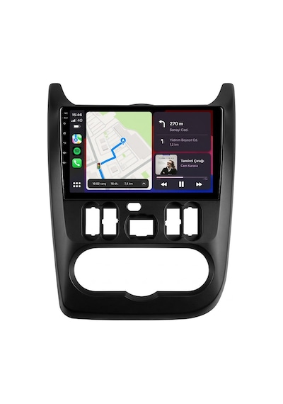 Dacia Sandero Android Siyah Multimedya 2009-2012 Carplay Android Auto Navigasyon 8gb Ram 128gb Pro 9"