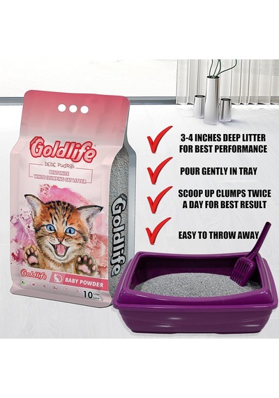 Gold Life Premium Bebe Pudralı 10 Lt Kedi Kumu
