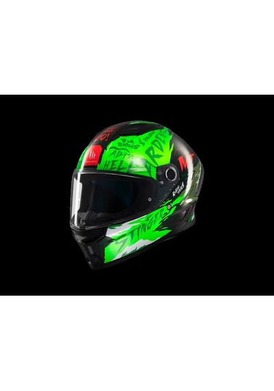 Mt Helmets Mt Stınger Ardent C6 Motosiklet Kaskı Siyah Yeşil