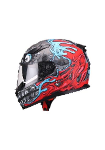 Sway 816 Mat Teeth Red Full Face Motosiklet Kaskı Kırmızı
