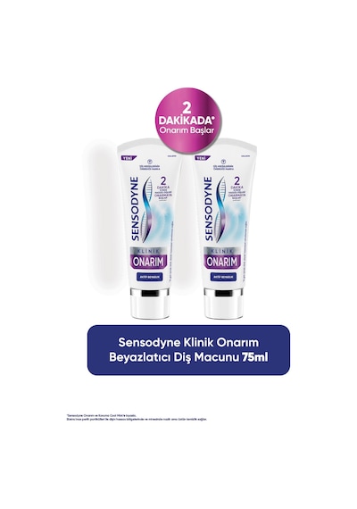 Sensodyne Klinik Aktif Beyazlık Diş Macunu 2 x 75 ML