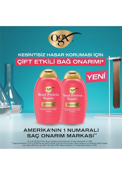 OGX Bond Protein Repair Bağ Onarıcı Sülfatsız Şampuan 385 ml + Saç Bakım Kremi 385 ml
