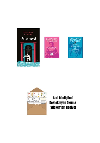 Piranesi + Grace Adieu Hanımları Ve Diğerleri + Jonathan Strange Ve Bay Norrell - 2 + Okuma Sticker'ları