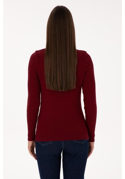 U.s Polo Assn U.s. Polo Assn. G082sz0tk-2226393 Slim Kadın Triko Kazak Bordo