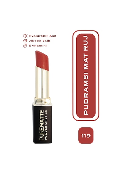 Pure Matte Powder Lipstick No: 119 - Nemlendirici Pudramsı Mat Ruj Çok Renkli
