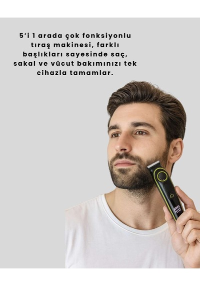 Şarjlı Sessiz Çalışan Saç Ve Sakal Şekillendirici Profesyonel Erkek Tıraş Makinesi