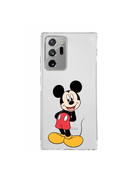 Samsung Galaxy Uyumlu Note 20 Ultra Kamera Korumalı Kapak Mickey Mouse Tasarımlı Şeffaf Kılıf Şeffaf
