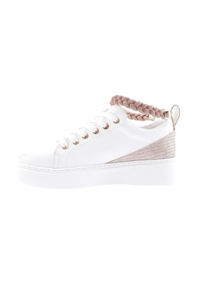 Dgn Es851-23y Kadin Kalin Taban Halhal Detayli Silver Taşli Sneakers Ayakkabi ES851-2007-R0198 Beyaz