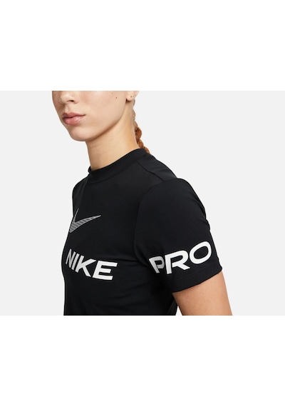 Nike Pro Dri-fit Cropped Graphic Training Short-sleeve Kadın Tişört-dx0078-010 Siyah