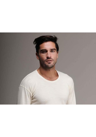 Hasyün %100 Yün Erkek Uzun Kollu Bisiklet Yaka Woolmark Sertifika