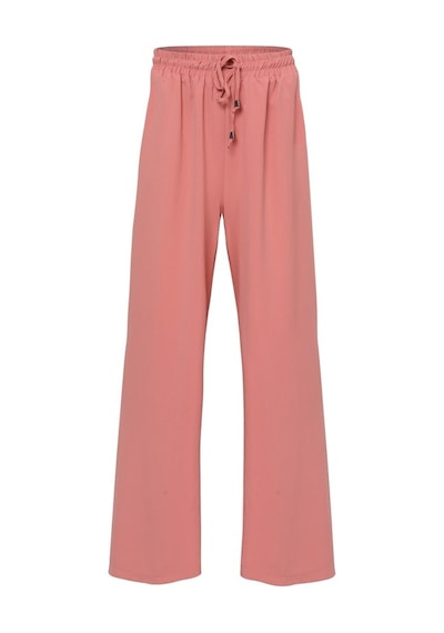 Quzu Beli Lastikli Bol Paça Pantolon Pudra