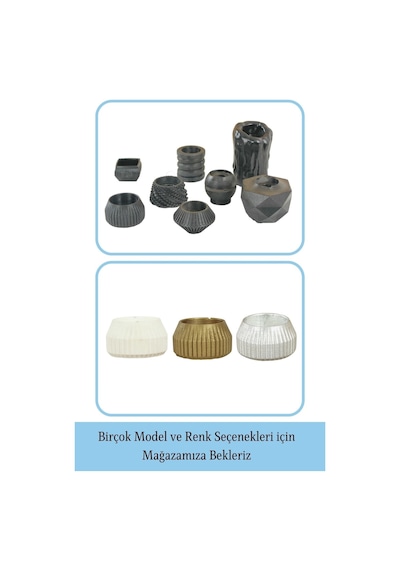 Mumluk Şamdan 3 Adet Tealight Uyumlu Çizgili Model - Siyah