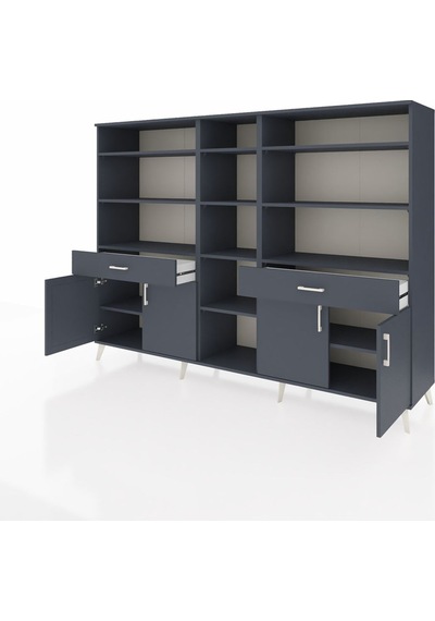 Hyperion Dolap 12 Raflı 2 Çekmeceli 4 Kapaklı 220x44x163 Antrasit Antrasit-antrasit Hyperion Dolap 12 Raflı 2 Çekmeceli 4 Kapaklı 220x44x163 Antrasit Antrasit-antrasit