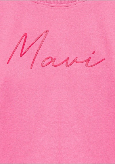 Mavi - Mavi Logo Baskılı Pembe Tişört 7610181-91355 Pembe