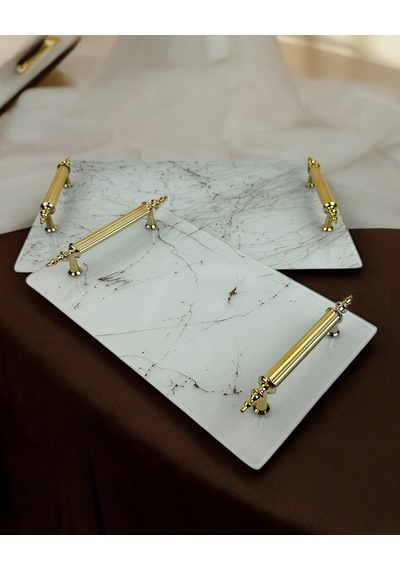 Umber Dekoratif Söz Nişan Tepsisi Gold Gold
