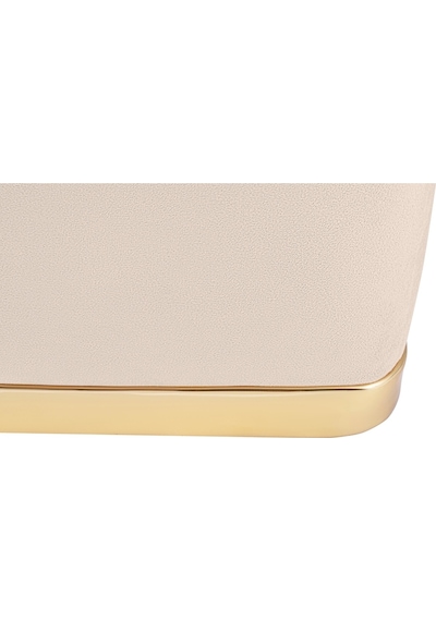 Zengo Gold Twin Line Kare Puf -krem Kumaş, Dekoratif Makyaj Masası Pufu-modern Style