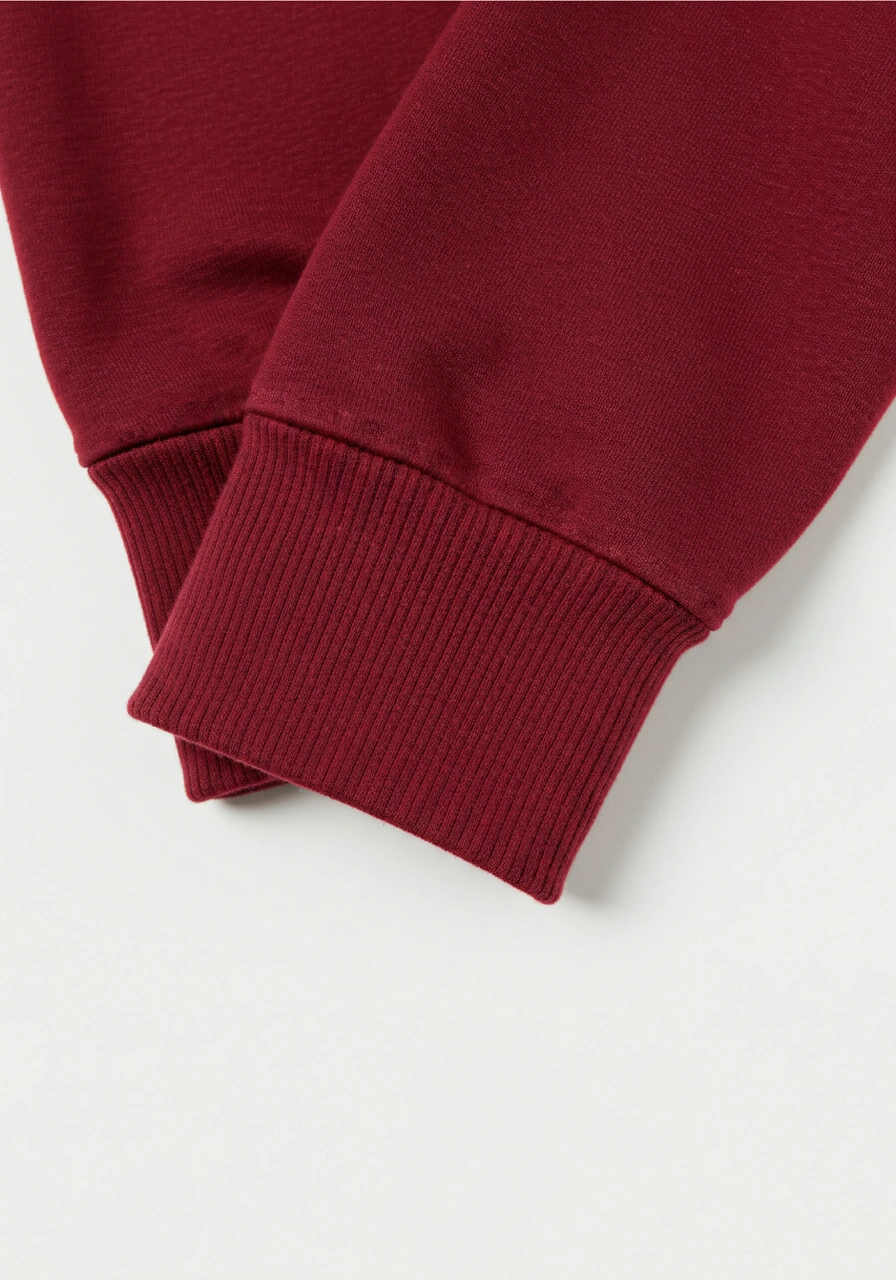Erkek Oversize %100 Pamuk Yüksek Kalite Erkek Kapüşonlu Sweatshirt Kırmızı
