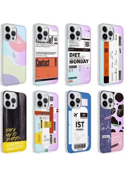 Apple Uyumlu iPhone 13 Pro Kilif Airbag Kenarli Renkli Desenli Elegans Kilif 560167510