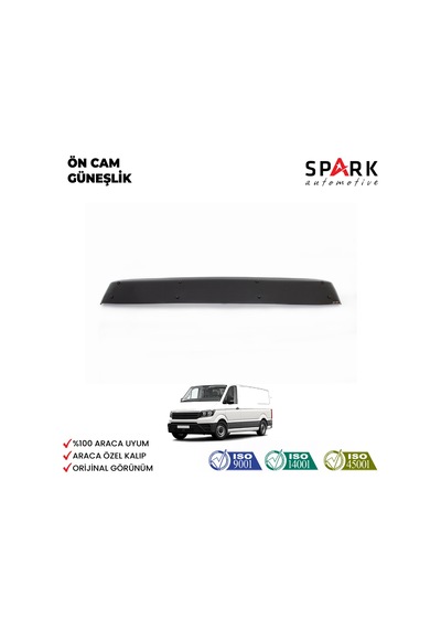 Volkswagen Crafter 2018- Yılı Ve Sonrası Uyumlu Ön Cam Güneşliği Siyah