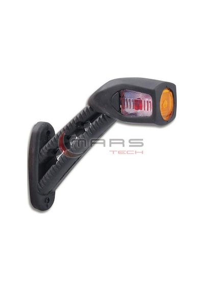 12v-24v Krone Dorse Dış İşaret Boynuz Takoz Lambası Uzun Eğri Ledli Sarı-kırmızı-beyaz