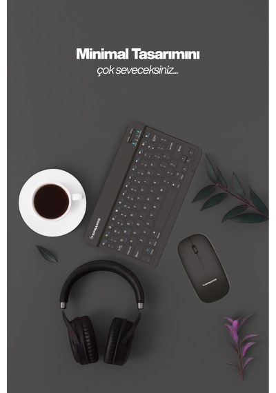 Sprange Tablet Ve Telefonlar İçin Bluetooth - Wireless Klavye Ve Mouse Set - Siyah Optik