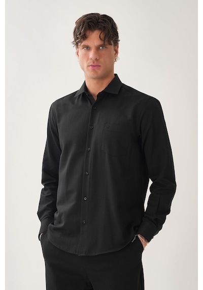 Erkek Slim Fit Gömlek Siyah