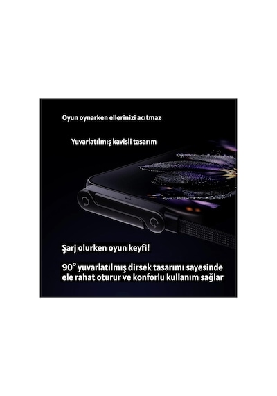 240w Ultra Hızlı Type-c Şarj Kablosu 1.5m Örgülü, Katlanabilir Standlı Ergonomik Tasarım, Pd Standart