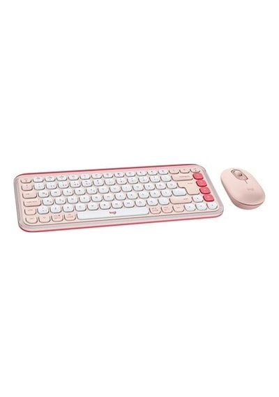 Pop Icon Combo Kablosuz Klavye Ve Mouse Seti, Bluetooth, Konforlu Tasarım, Programlanabilir Tuşlar, Sessiz Tıklamalar, 3 Cihaza Kadar Easy-switch, Türkçe Q Klavye, Pembe