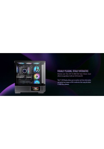 Thermaltake View 370 Tg Siyah 1000w 80+ Gold Full Modüler 4x12cm Argb Fanlı Bilgisayar Kasası