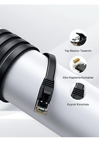 Cat6 Flat Ethernet Kablosu, 10 Metre