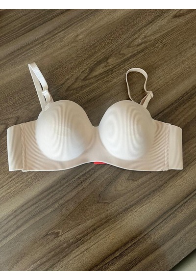 El Destekli Lazer Kesim Dikişsiz Soft Sütyen Bej