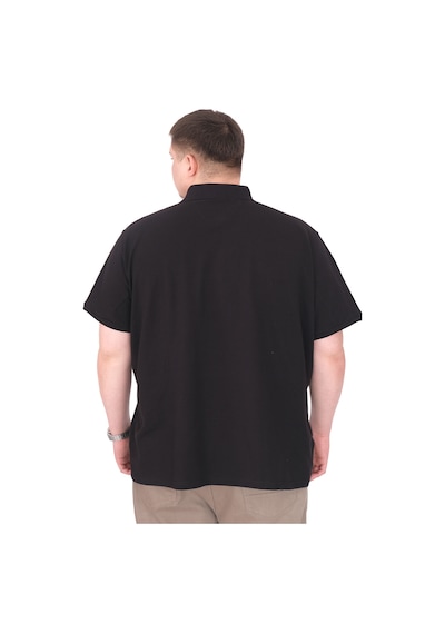 Mode Xl Büyük Beden Erkek T-shirt Polo Yaka Real U25309 Siyah Siyah
