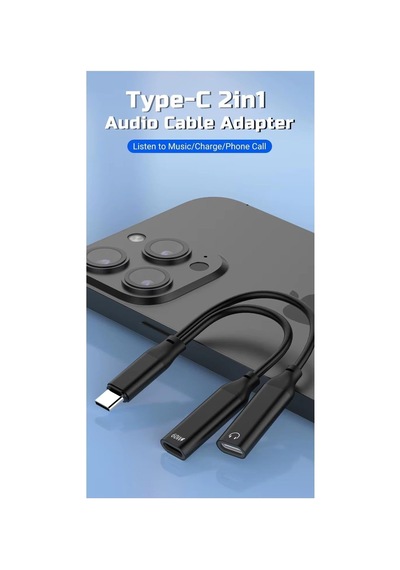 Ga50 2in1 Type-c 60w Pd Hızlı Şarj Ve Ses Aktarımı Kulaklık Aux Dönüştürücü İphone İle Uyumlu Alüminyum Kasa