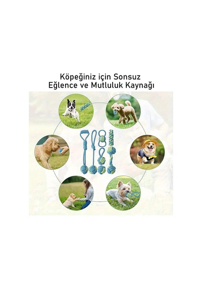 Valkyrie 7 Parça Köpek Halat Oyuncak Seti Isırma Çekiştirme Eğitim Toplu İp Oyuncağı