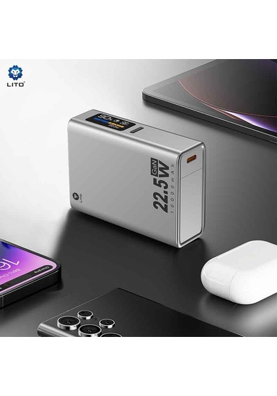 Lito Lp05 22.5w 10000mah Powerbank With Led Display Siyah