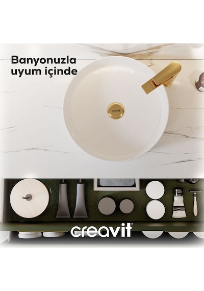 Creavit Loop Yuvarlak Çanak Lavabo Ø45 Cm Beyaz Lp145-00cb00e-0000