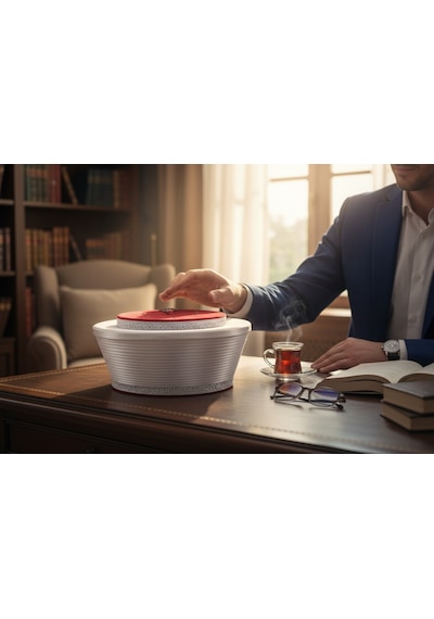 Fabrikam06 Bordo Başkan Sarık Beyaz Saten Sarık Cami Sarığı İmam Sarığı S155 54 Cm Bordo Beyaz