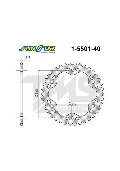 Ducati Multistrada 1200 Uyumlu Arka Dişli Sunstar 40 Diş (507316287)
