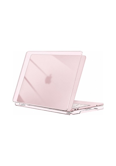 Macbook Neo 13 A3404 Kılıf Kristal Parlak Şeffaf Sert Kapak Hardcase Açık Pembe