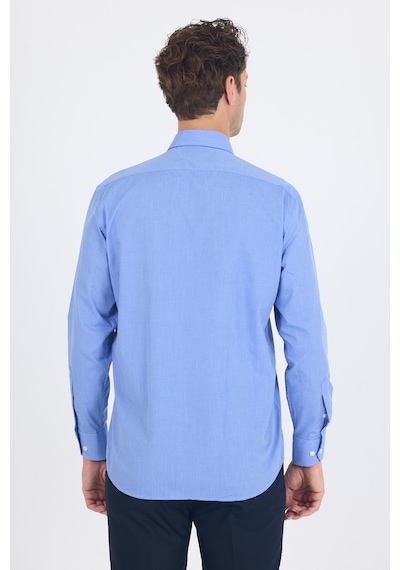 İmza Mavi Uzun Kol Pamuklu Basic Comfort Fit Gömlek 1004250002 Koyu Mavi