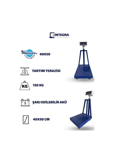 150 Kg 40x50 Elektronik Tartım Baskülü