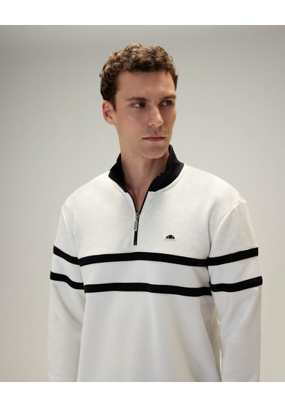 Ellesse 5wm1619-of Erkek Yarım Fermuarlı Sweat Kırık Beyaz Ekru