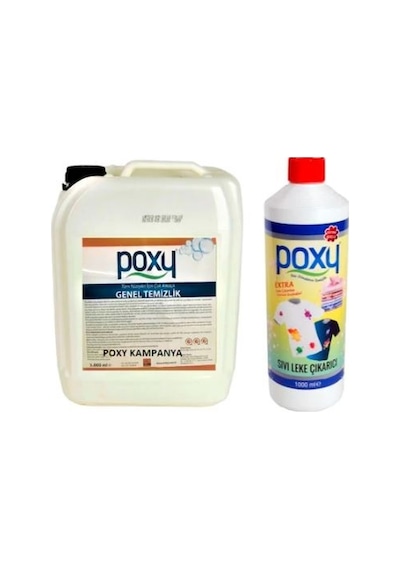 Poxy Genel Temizlik 5 L + Sıvı Leke Çıkarıcı 1 L