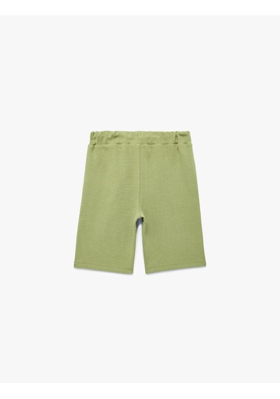 Koton Pamuklu Beli Lastikli Cepli Basic Şort Haki 6skb40132tk