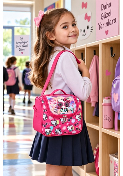 Hello Kitty Termal Isı Yalıtımlı Beslenme Çantası Çocuk Okul Yemek Çantası Pembe 24x22x14 Cm Çok Renkli