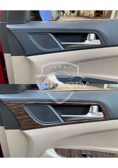 Hyundaı Tucson 2015 / 2020 Koyu Meşe Özel Ahşap Desen Full Set Torpido Konsol Kaplama