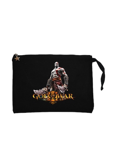 God of War Kratos Siluet Logo Siyah Clutch Cüzdan / El Çantası Siyah