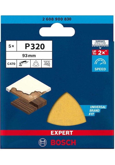 Bosch Expert 93x93 Mm 320 Kum Üçgen Zımpara Kağıdı 5'li 2608900830